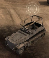 The symbol above this Funkwagen indicates it is in "Divert Supplies" state.