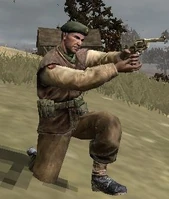 A Captain firing his Webley Revolver.