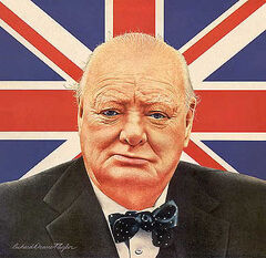 Winston Churchill British bulldog portrait