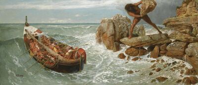 Arnold Böcklin - Odysseus and Polyphemus