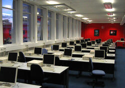 Computer lab showing desktop PCs warwick