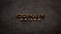 Loading screen with the Conan Exiles logo on a stone-textured background