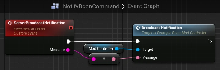 Event graph for NotifyRconCommand