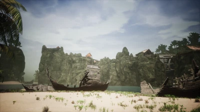 A view to the Captain's Quarters and Jamilla's Liberty.