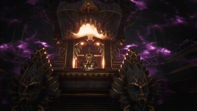 La Regina delle streghe sul trono.