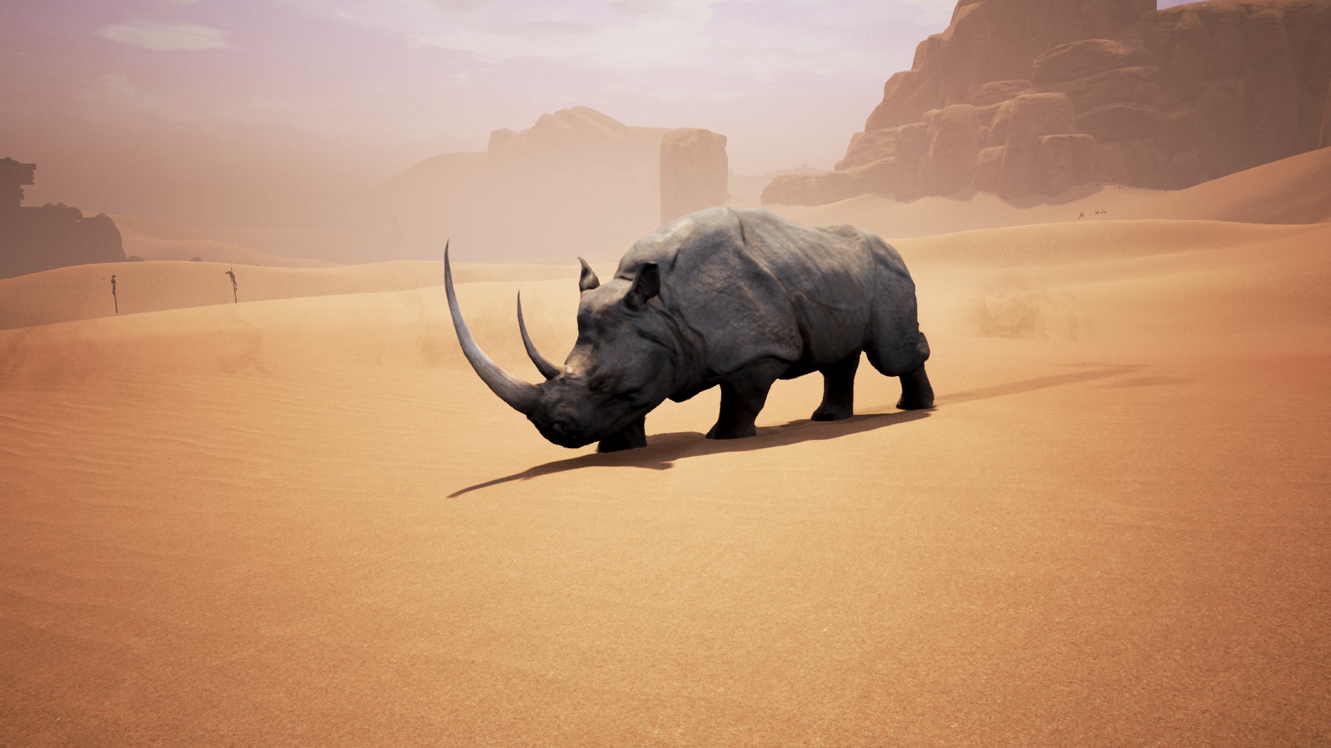 Grey rhino HD wallpaper