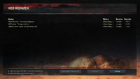 The Mod Mismatch screen displays unsubscribed mods.