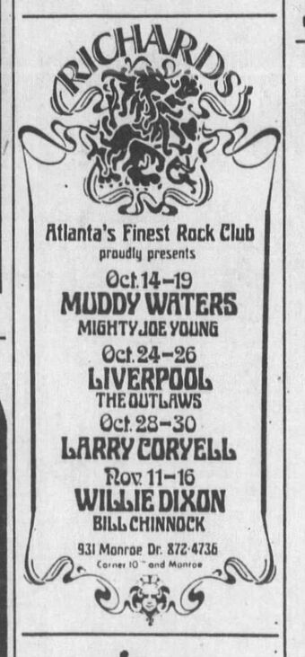 October 14 19 1974 Richards Atlanta Ga Concerts Wiki Fandom