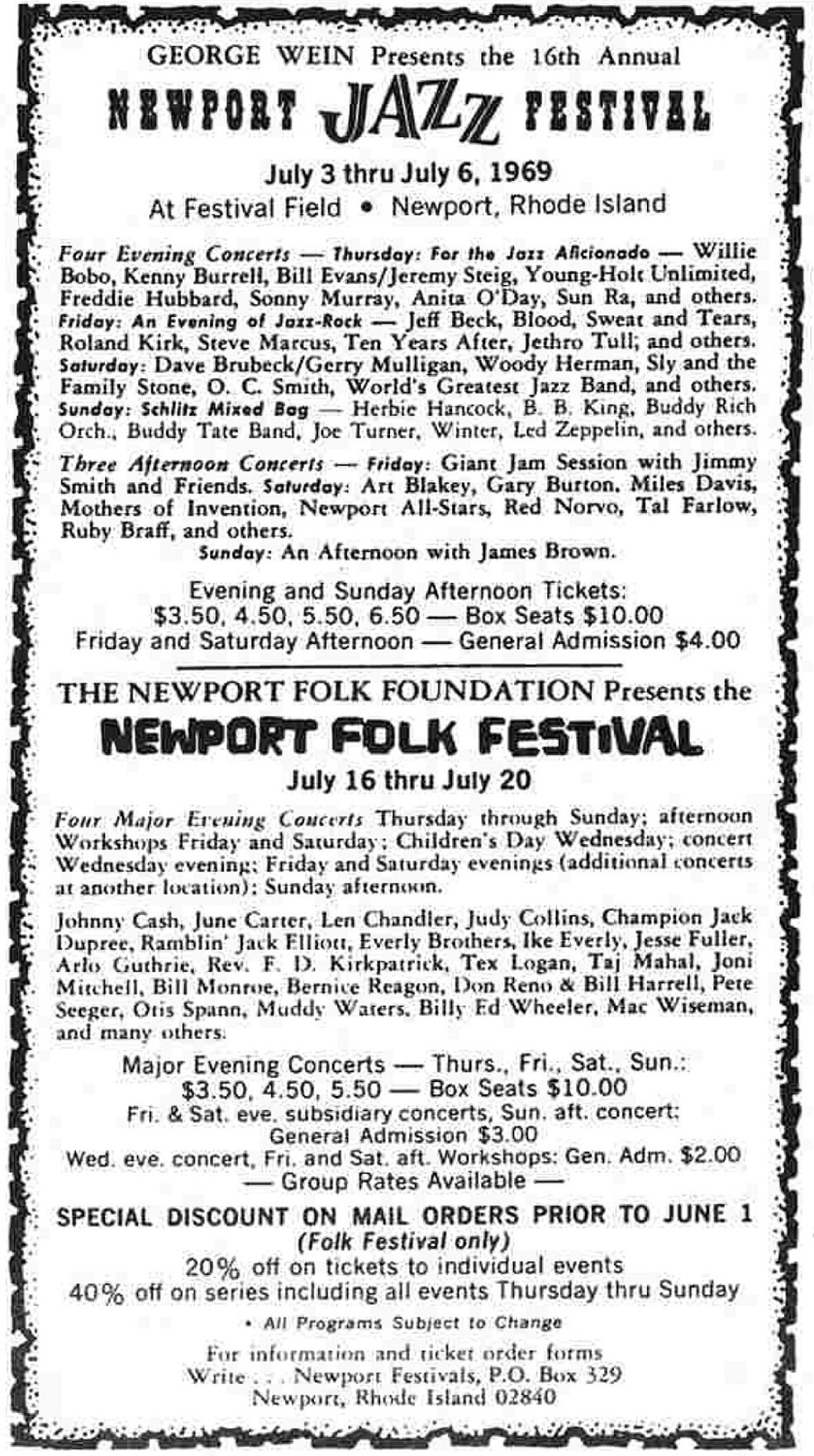 Newport Jazz Festival 1969 | Concerts Wiki | Fandom