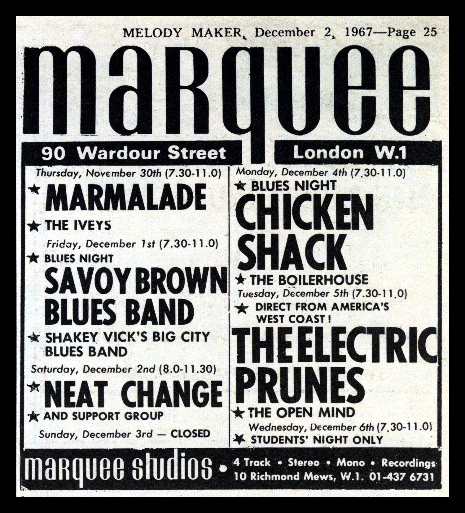 BOOWY 1985 LONDON MARQUEE CLUB復刻ポスター BOOWY MARQUEE CLUB ライブ告知ポスター 1985年ロンドン公演