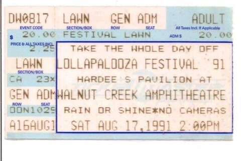 August 17, 1991 Walnut Creek Amphitheater, Raleigh, NC | Concerts