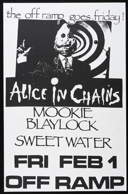 1991 Concert Poster 12" x 18" Pearl Jam Alice in Chains Mookie Blaylock 