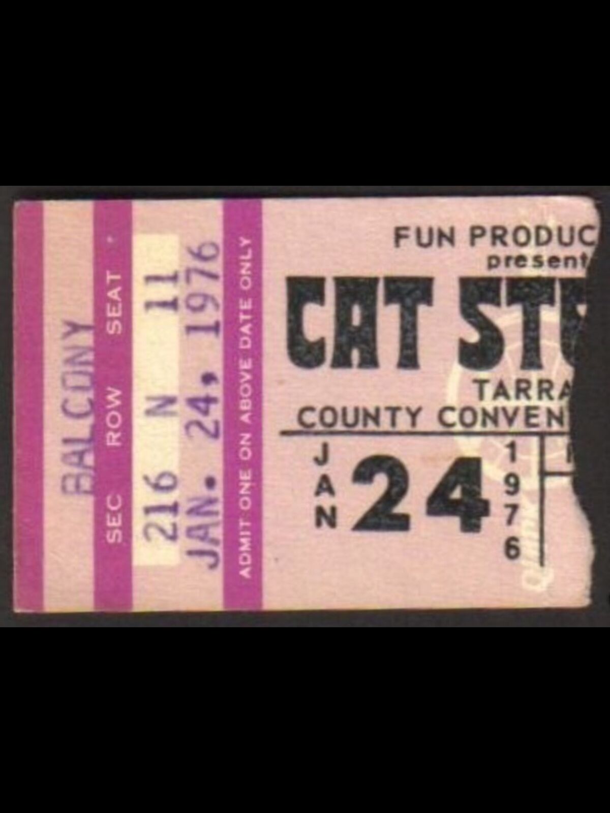 January 24, 1976 Tarrant County Convention Center Arena, Fort Worth, TX