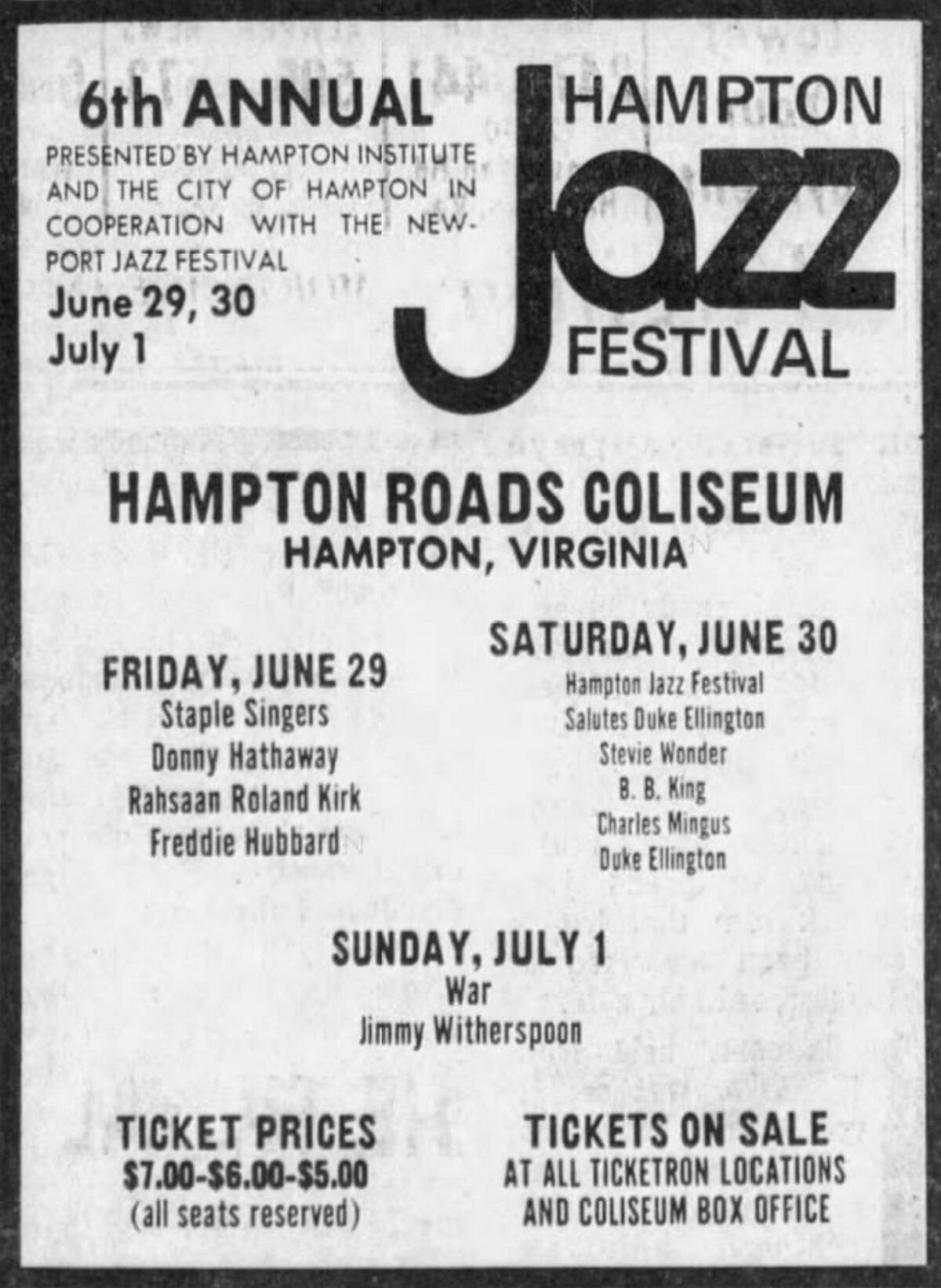 Hampton Jazz Festival 1973 Concerts Wiki Fandom