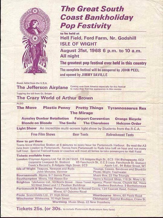 Isle Of Wight Festival 1968 | Concerts Wiki | Fandom