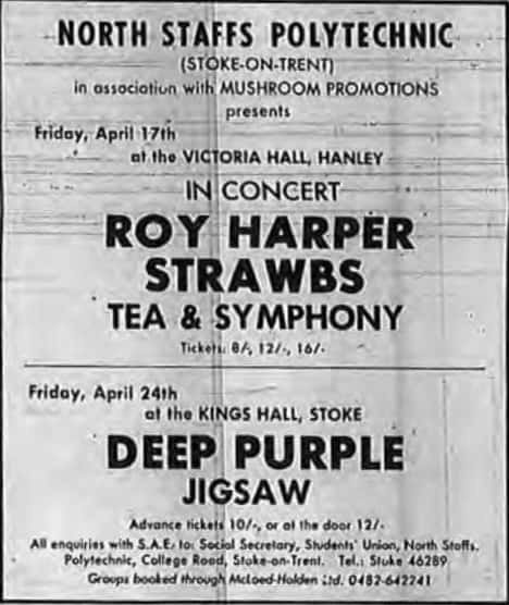 April 17, 1970 Victoria Hall, Hanley, ENG, Concerts Wiki