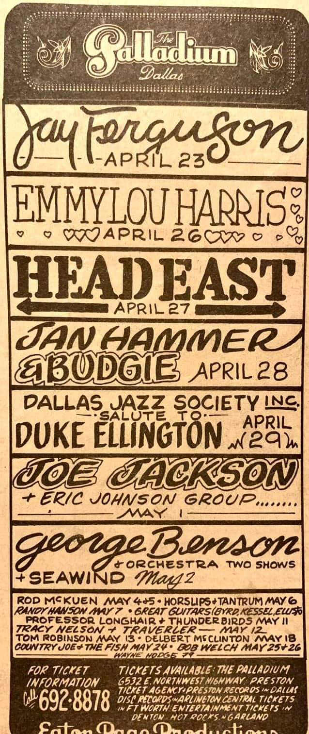 April 26, 1979 Palladium, Dallas, TX Concerts Wiki Fandom