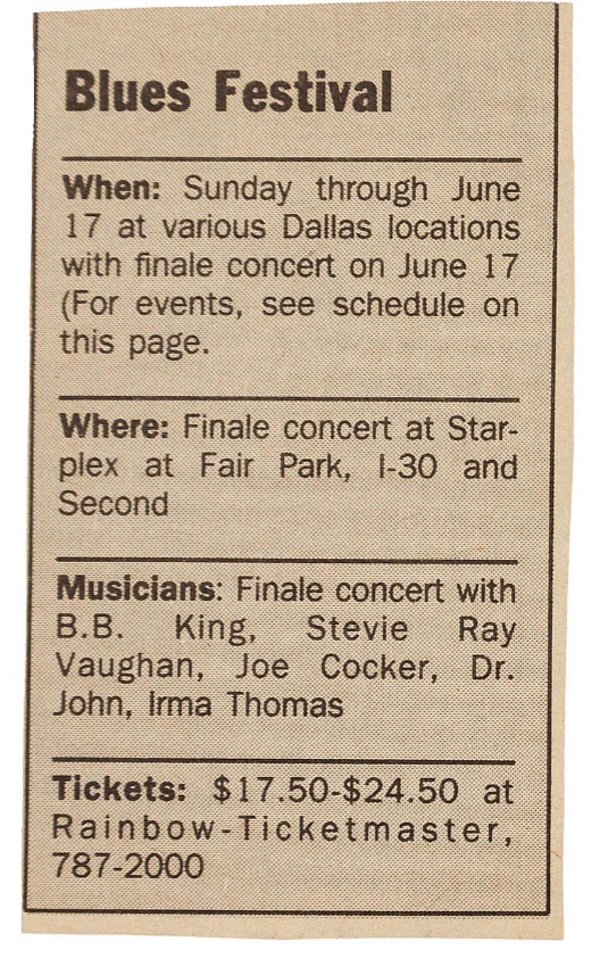 June 17, 1990 Starplex Amphitheater, Dallas, TX Concerts Wiki Fandom
