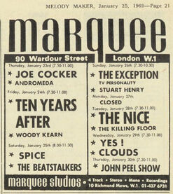 Marquee 1969 | Concerts Wiki | Fandom