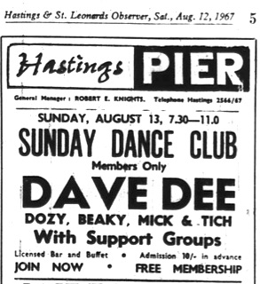 December 30, 1967 Hastings Pier Ballroom, Hastings, ENG