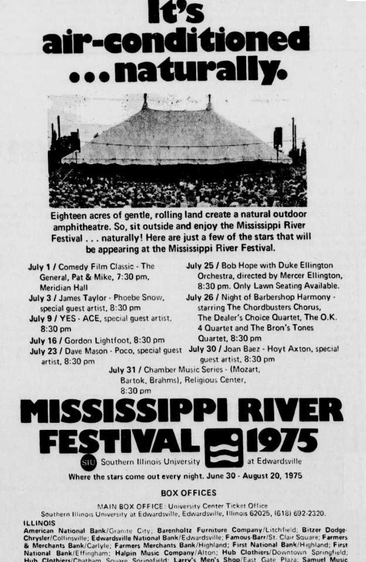 Mississippi River Festival 1975 Concerts Wiki Fandom