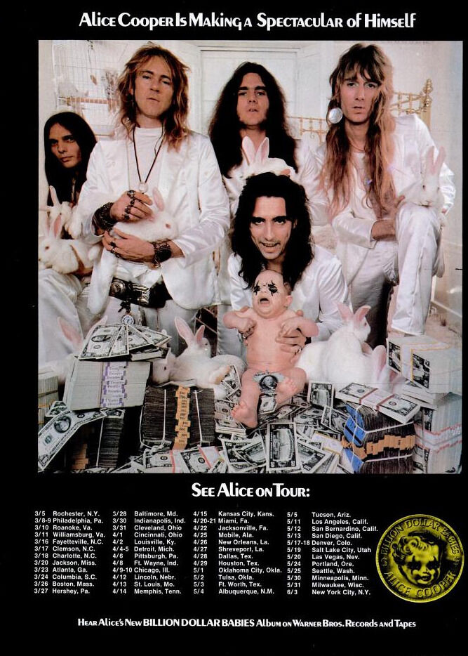 Alice Cooper Billion Dollar Babies Tour 1973 Concerts Wiki Fandom