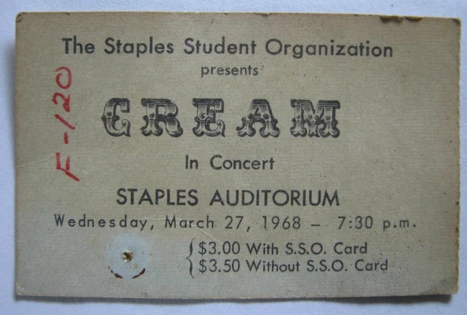 March 27, 1968 Staples High School Auditorium, Westport, CT Concerts