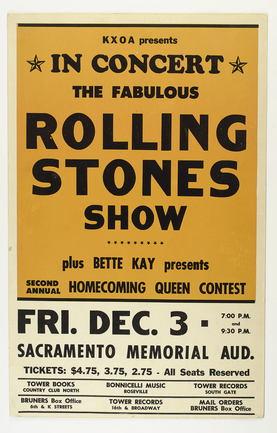 December 3, 1965 Memorial Auditorium, Sacramento, CA | Concerts Wiki ...