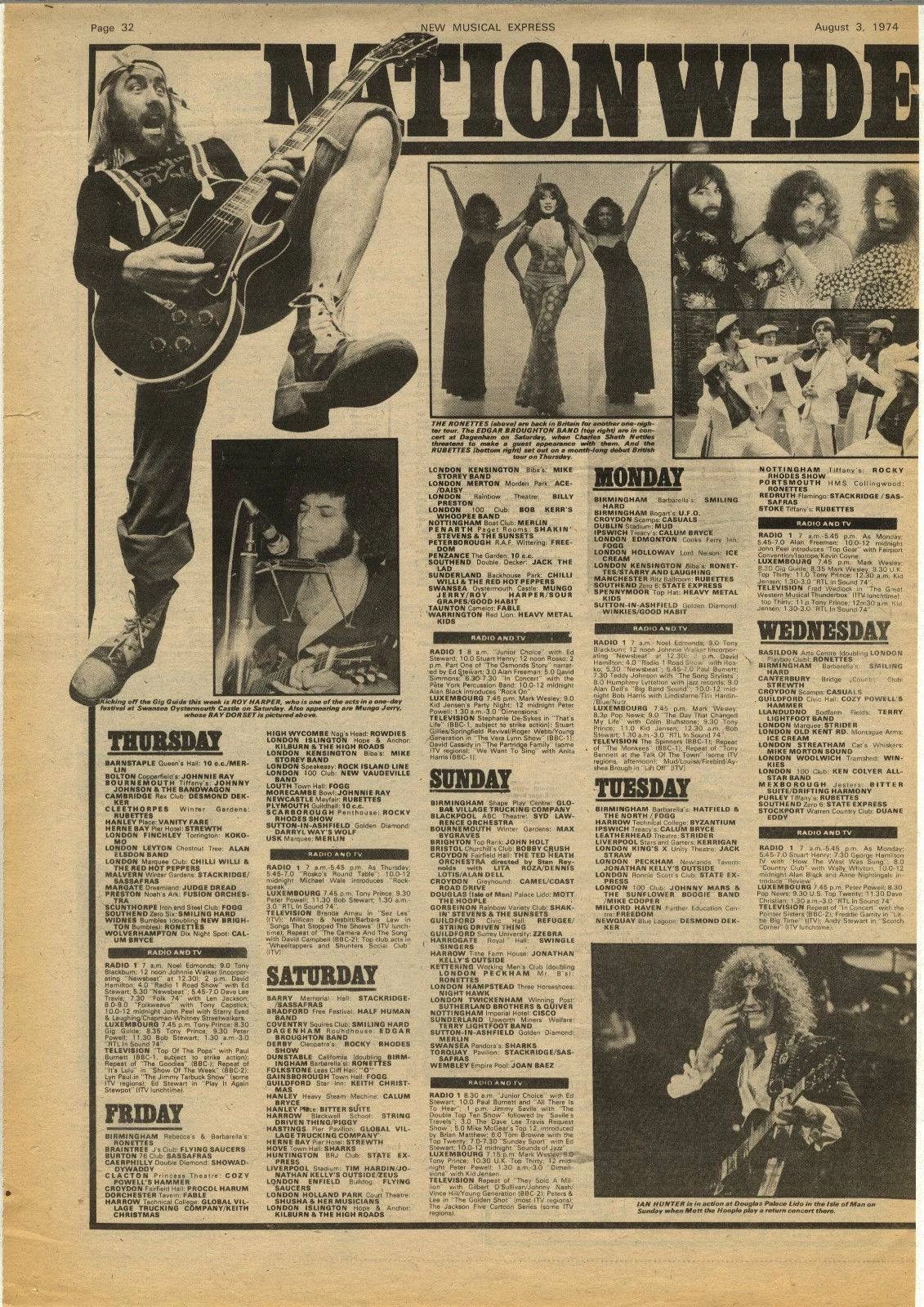 August 4, 1974 Palace Lido Douglas, Isle Of Man, ENG | Concerts Wiki ...