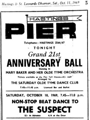 August 30, 1969 Hastings Pier Ballroom, Hastings, ENG