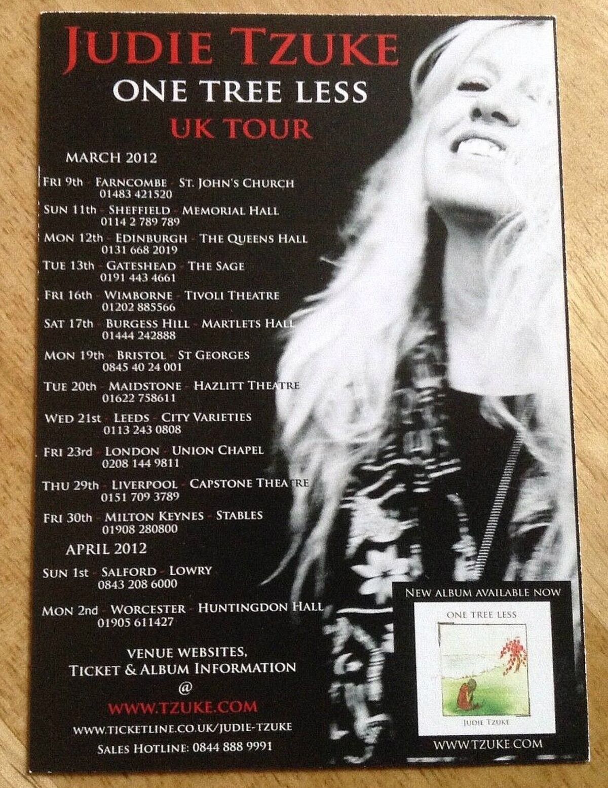 Judie Tzuke Songs & Stories Tour 2015, Concerts Wiki