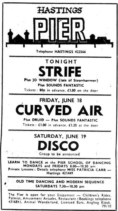 June 18, 1976 Hastings Pier Ballroom, Hastings, ENG, Concerts Wiki