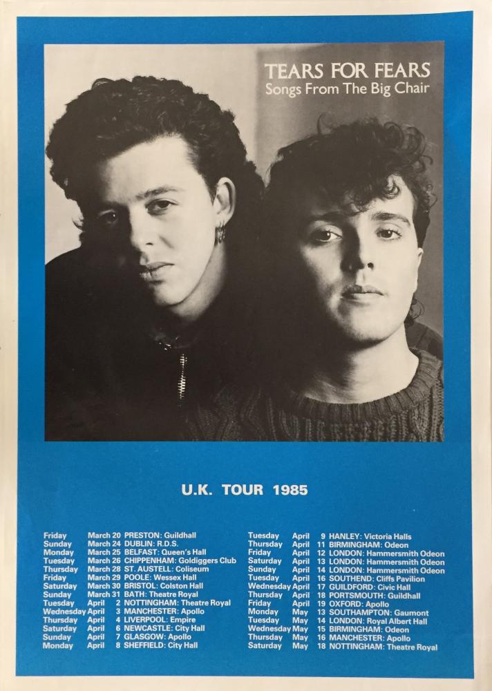 Tears For Fears Songs From The Big Chair UK Tour 1985