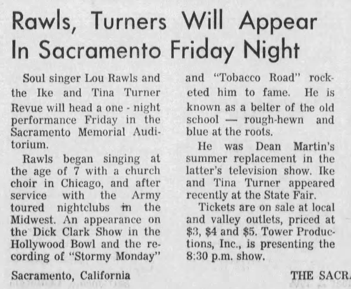 November 7, 1969 Sacramento Memorial Auditorium, Sacramento, CA
