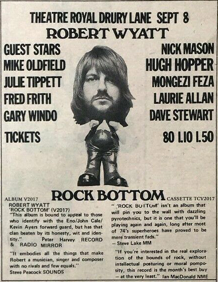 Robert Wyatt - Theatre Royal Drury Lane 8th September 1974