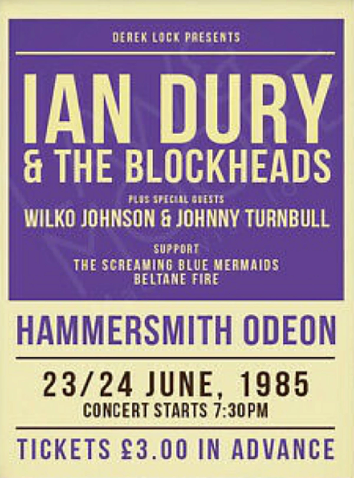June 2324, 1985 Hammersmith Odeon, London, ENG Concerts Wiki Fandom