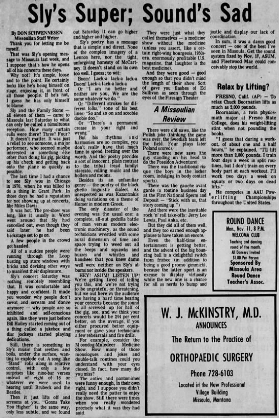 November 2, 1974 ASUM, Missoula, MT Concerts Wiki Fandom