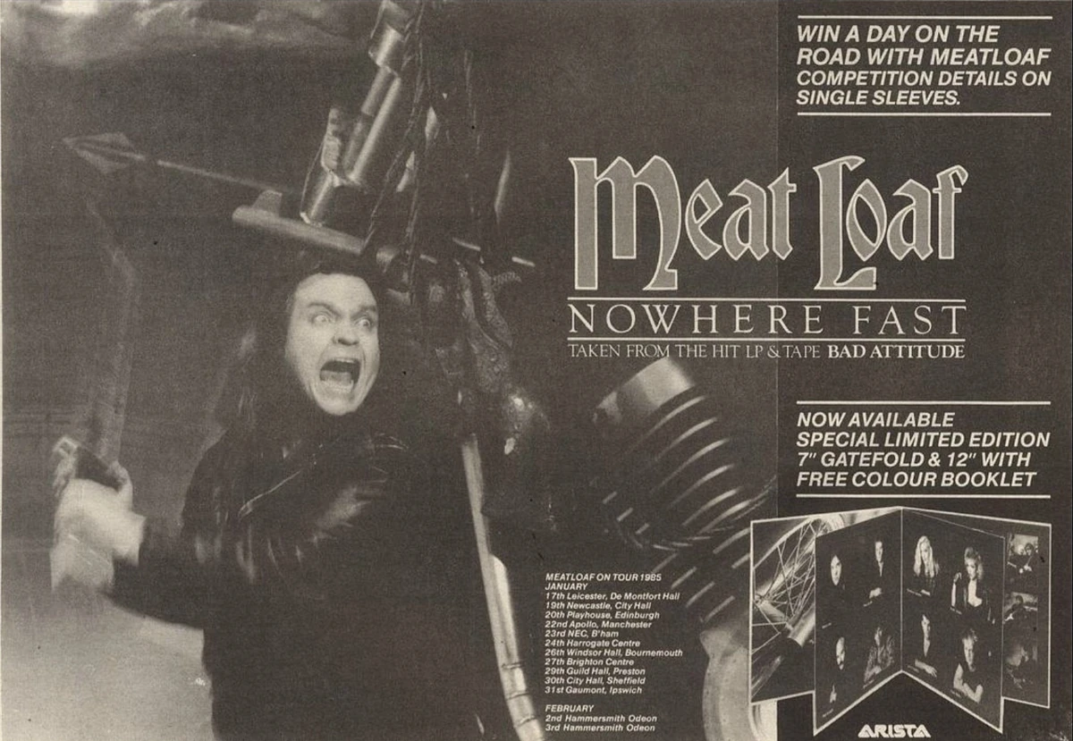 Meat Loaf UK Tour 1985 Concerts Wiki Fandom