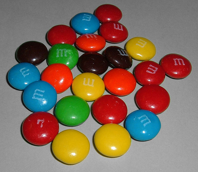 The distribution of colors for plain M&M® candies