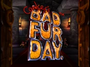 The title screen for Conker's Bad Fur Day.