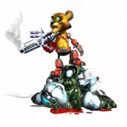 A Thermophile standing on top of a corpse of an SHC Demolisher