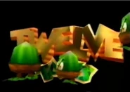 The Evil Acorns appearing on the title screen in Twelve Tales: Conker 64.