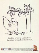 An ad from the the promotional booklet Conker's Little Black Book, that was also published in adult magazines such as Playboy and Maxim.