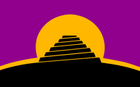 The Conlang Flag was designed by Christian Thalmann, Jan van Steenbergen, Leland Paul, David J. Peterson and Adrian Morgan. It represents the Tower of Babel (translating Genesis 11:1-9 has been a tradition for conlangers) against a rising sun. It was released into the public domain. The versions above have been re-created at much higher quality by Paul Schleitwiler for the LCS, and are also released into the public domain. The icon files were created by Rebecca Bettencourt based on Paul's SVG.