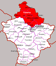 Region Kosowo na mapie