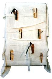 Les Novices construction toile bois fers haches 200x140x50cm Jürgen EHRE 1991