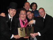 Nick, Josh and members of Underbelly with their awards.