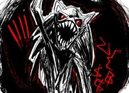 EXE celebrating his fourth birthday in his beast form, with "4 YEARS" present in voidspeak.