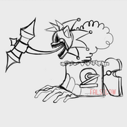 A boss concept Rosy the Rascal that would've taken place inside the unfinished cave in the OVERTHROW demo