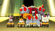 The entire team are put at desks to be asked by Sonic what went wrong in the mission
